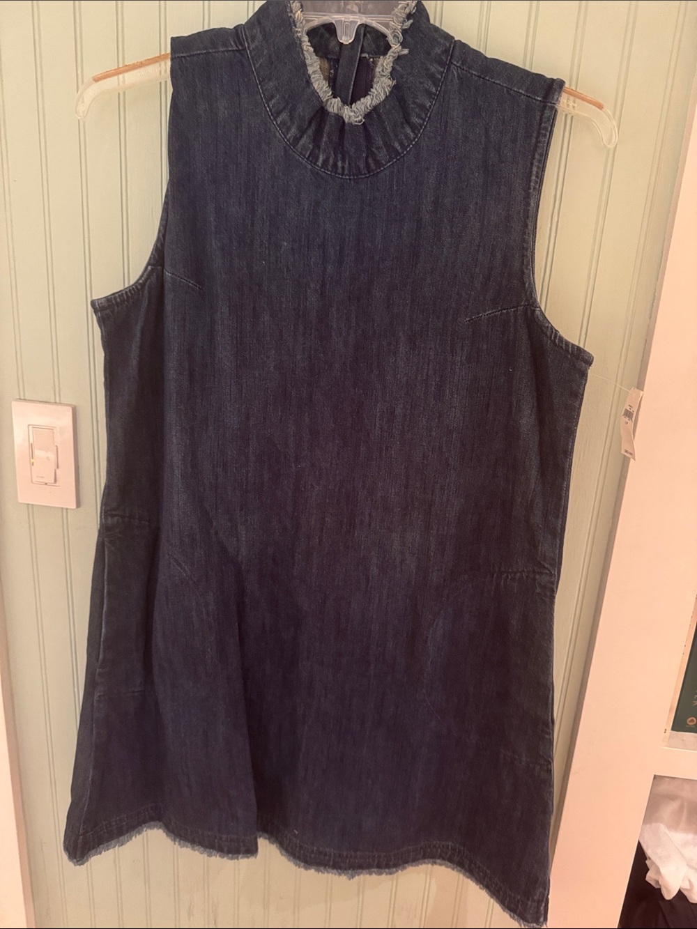 Petite Lg Gap Sleeveless Short Denim Dress
